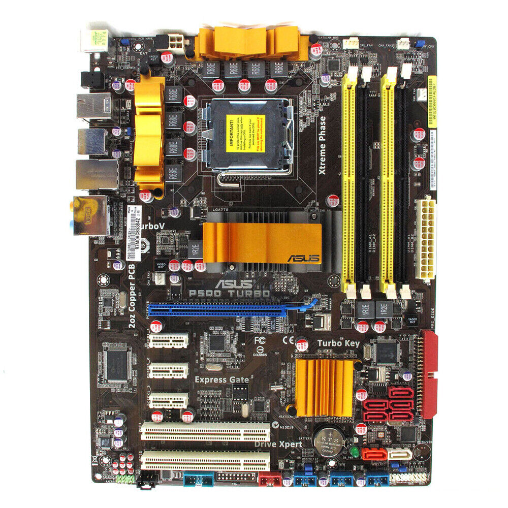 For ASUS P5QD TURBO LGA775 ATX DDR2 P45 Dual PCI Q9650 Motherboard