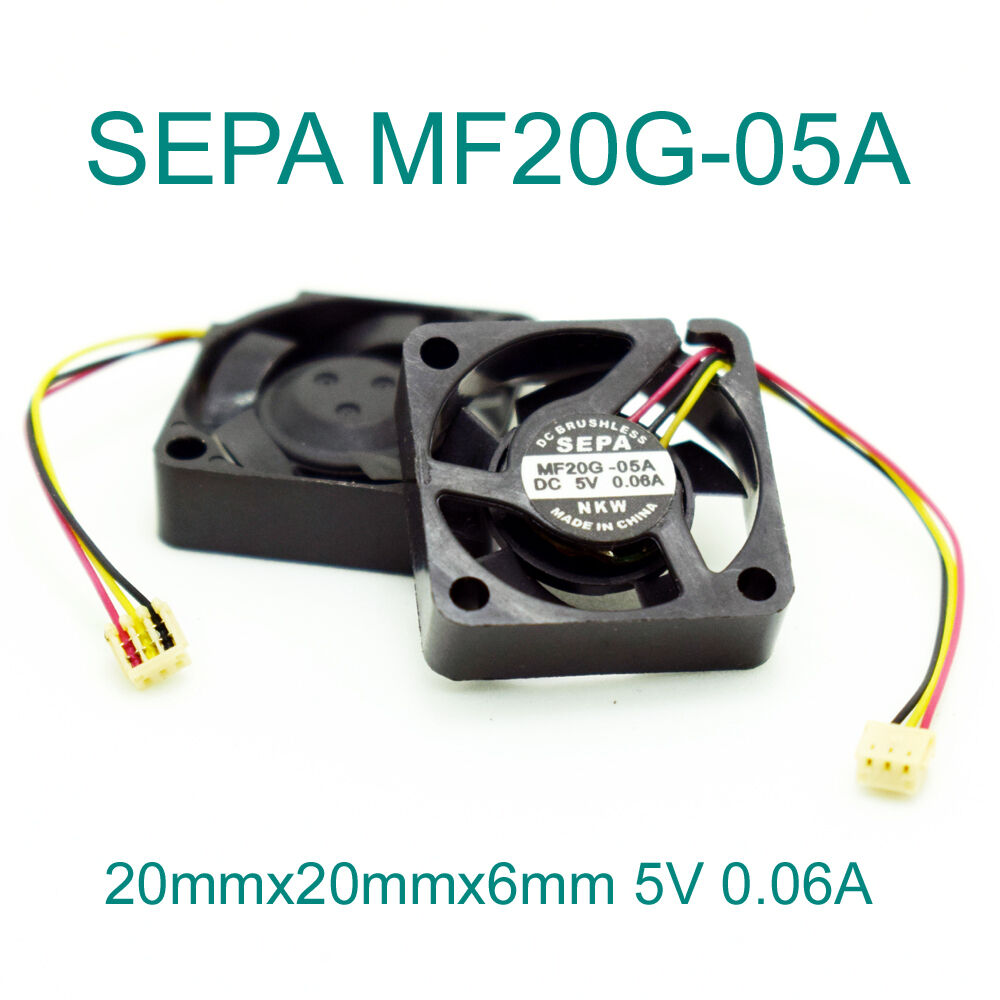 4pcs SEPA MF20G-05A 20x20x6mm 2006 DC 5V 0.06A Mini DC Brushless Cooling fan