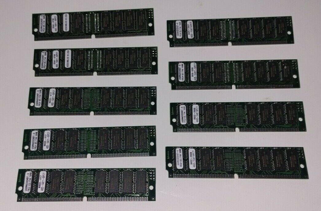 Lot of 9 x 16 mb simm 72 pin memory non parity (IBM 02L1744)