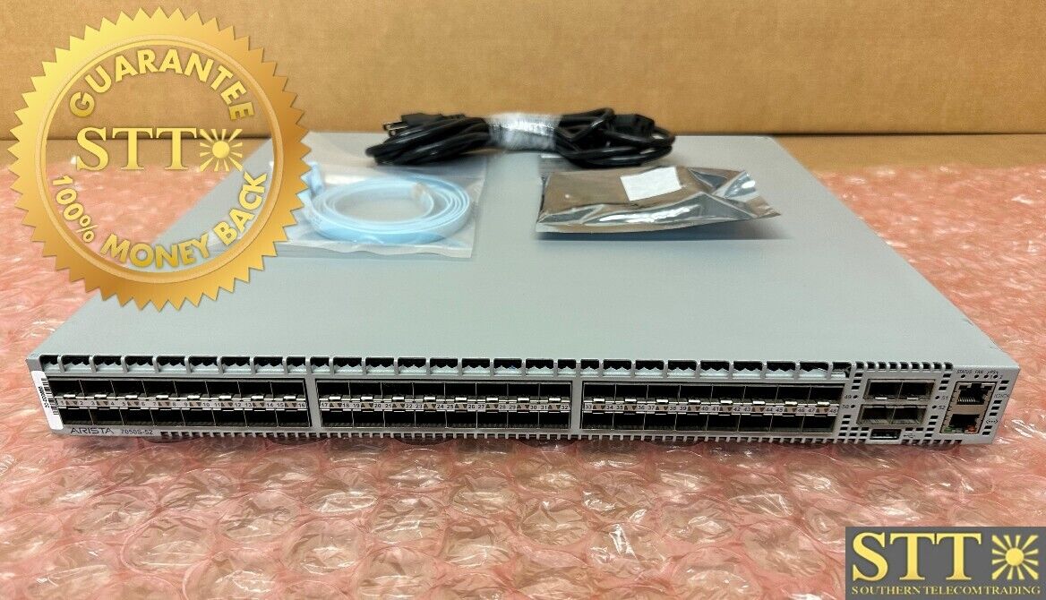 DCS-7050S-52-F ARISTA 52 PORT SWITCH ROUTER W FRONT TO REAR FANS AND AC POWER