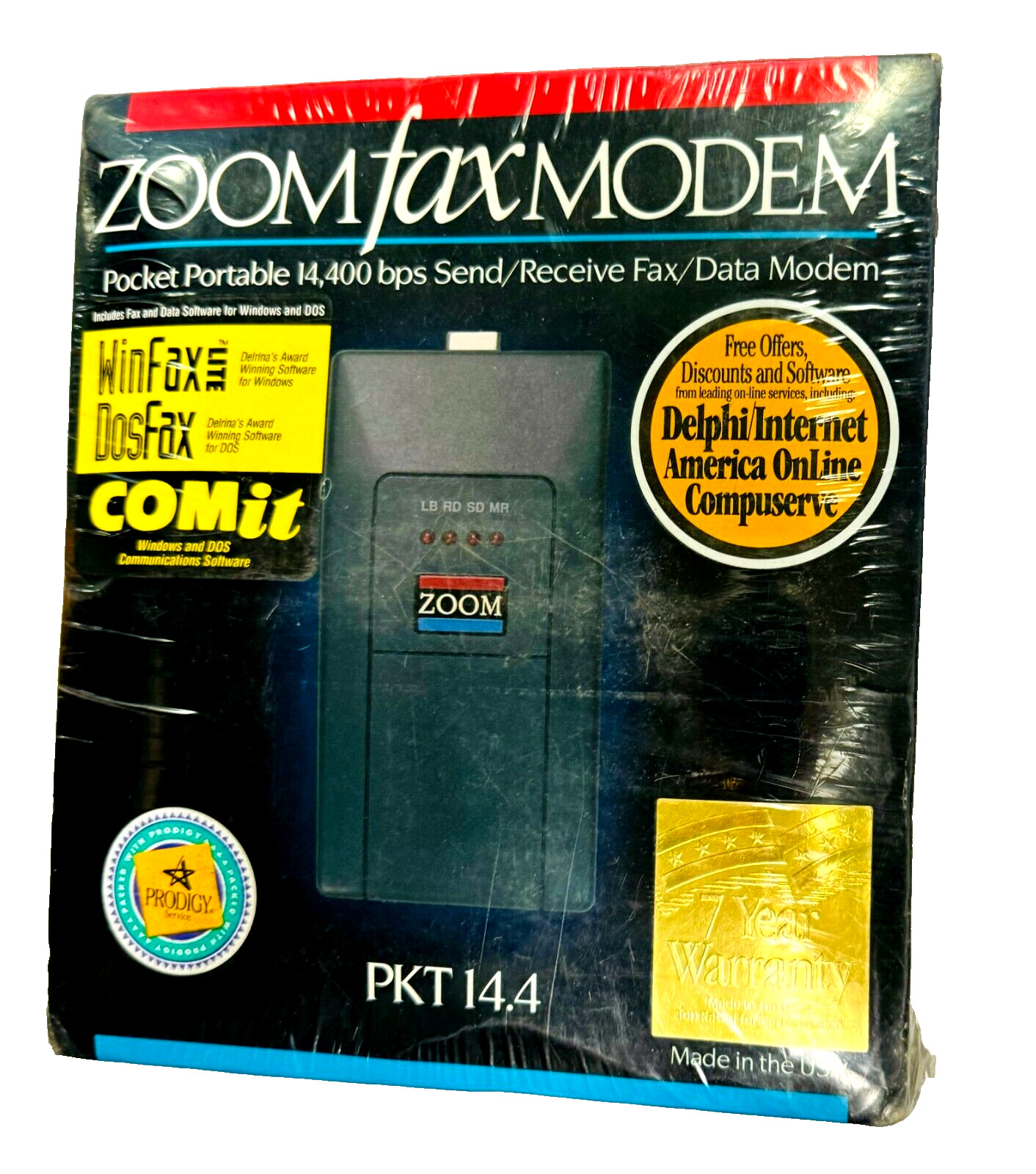 Vintage Zoom Fax Modem PKT 14.4 Model Pocket Portable - NEW SEALED