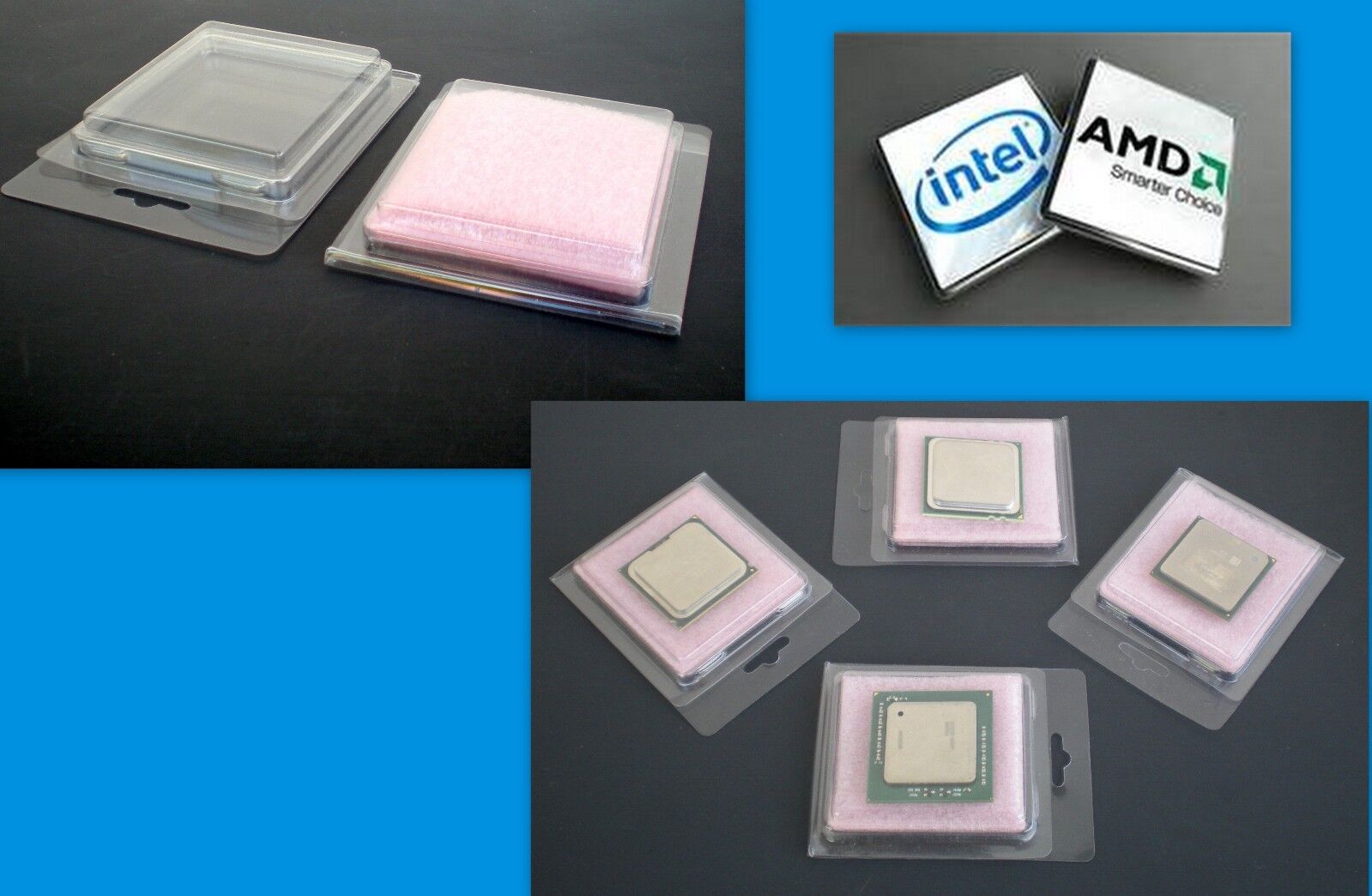 Intel Procesor CPU Clamshell Case + Anti Static Foam - Lot of 10 25 40 80 250