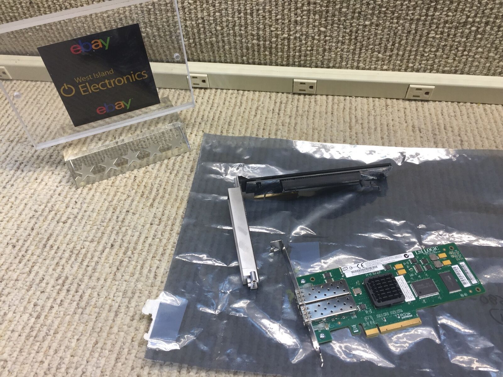 Apple Xserve PCI-e Riser Boards 820-1992-A W/ Fibre optic card