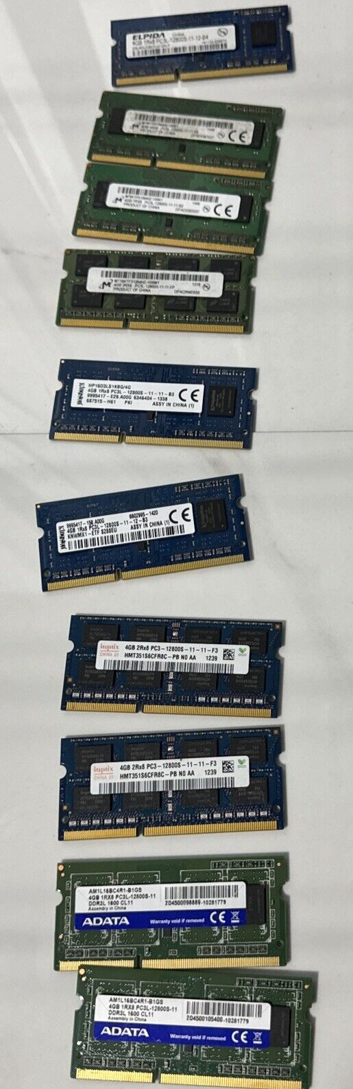 lot of RAM 4GB ddr 3 laptop (10 count).