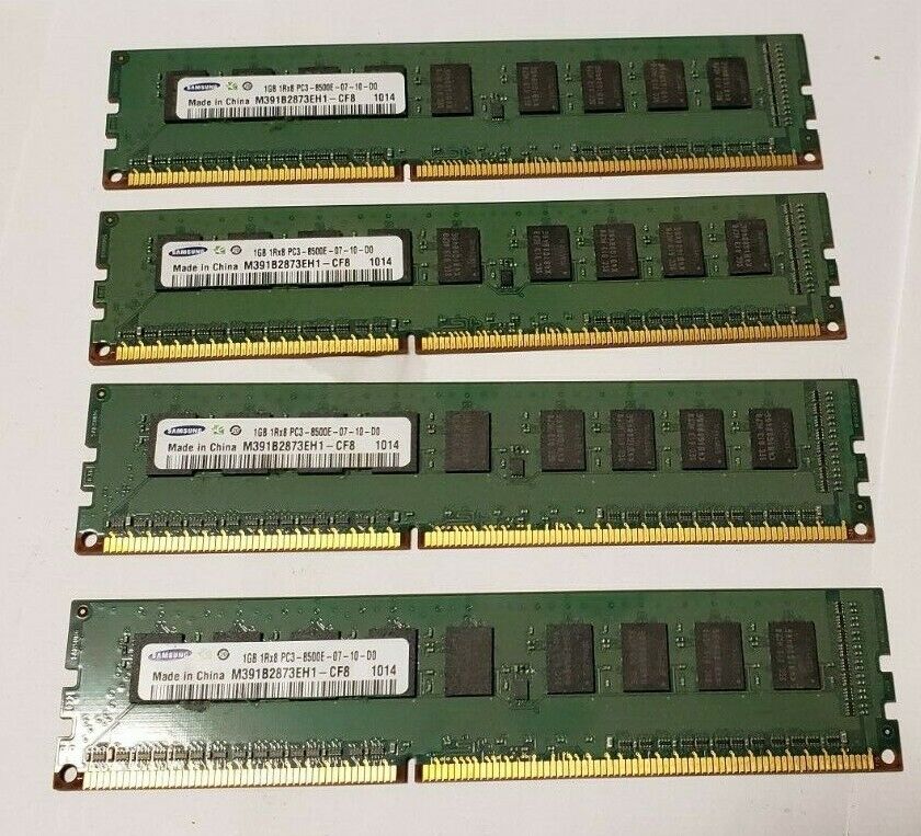 Samsung M391B2873EH1-CF8 4GB 4x 1GB DDR3 1Rx8 PC3-8500E Server Memory