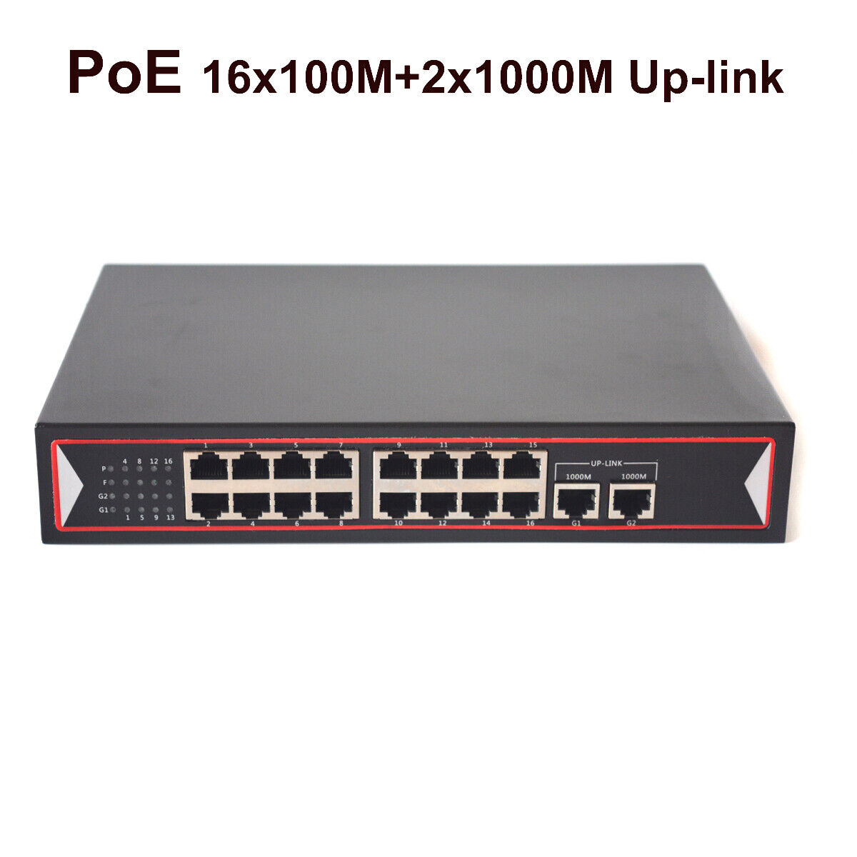 16 Port PoE Switch Power Over Ethernet Switch 150W 802.3af for Network IP Camera