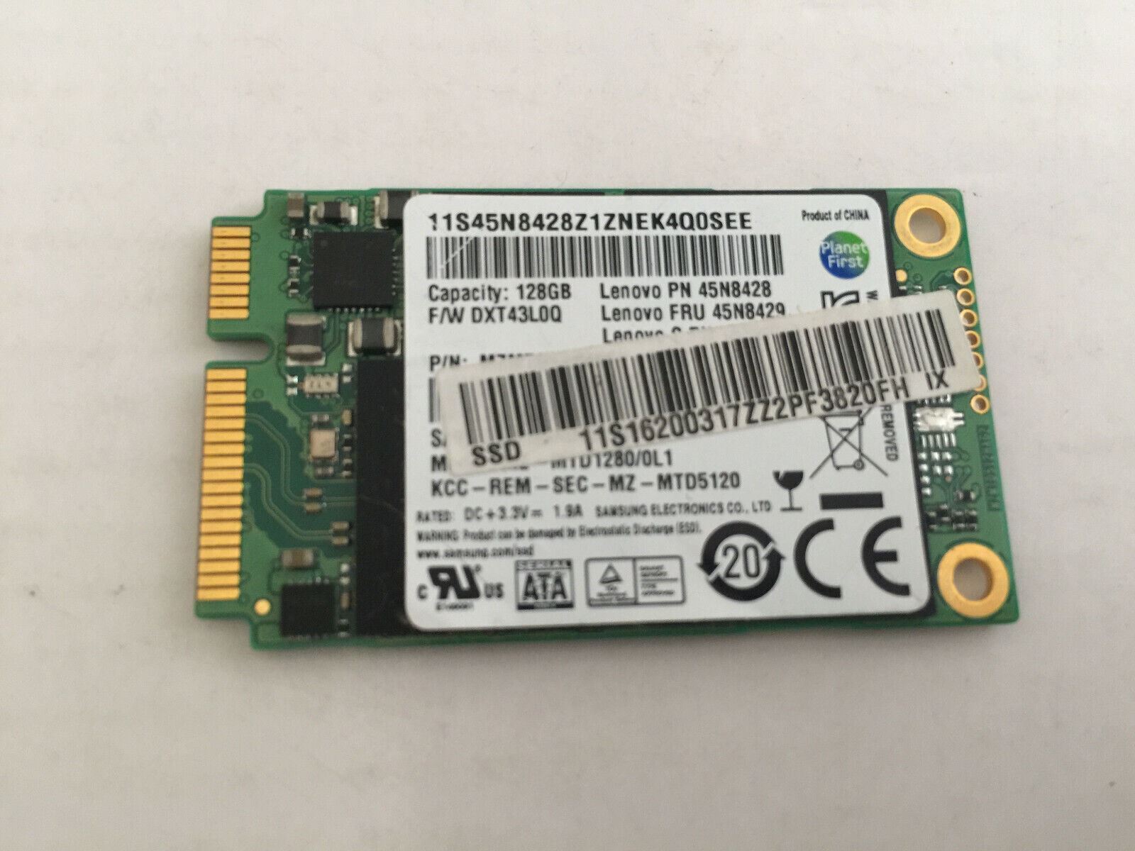 45N8428 Lenovo 128GB TLC SATA 6Gbps mSATA Internal Solid State Drive (SSD)