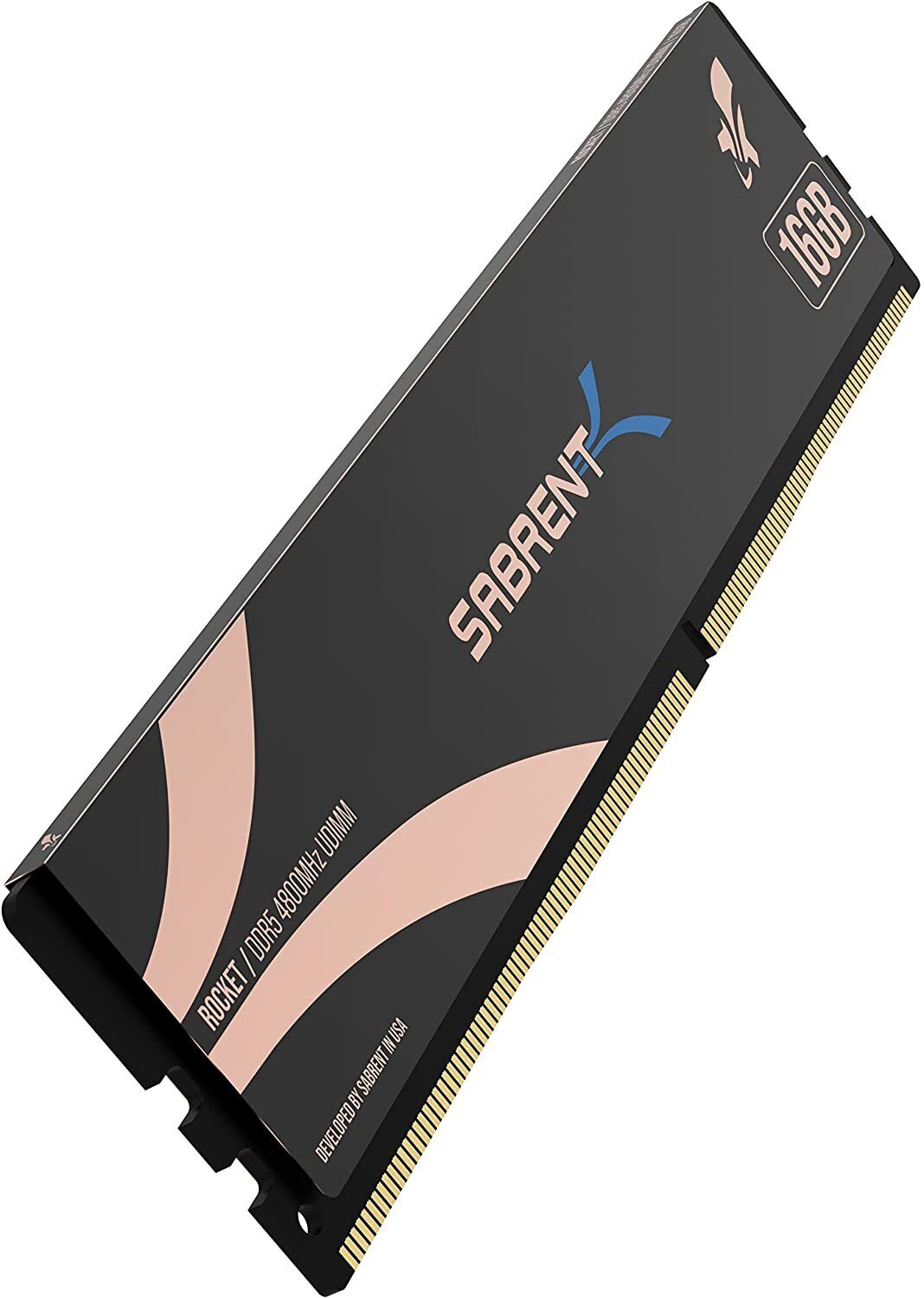 New - SABRENT Rocket DDR5 16GB U-DIMM 4800MHz Memory for Desktops (SB-DR5U-16G)