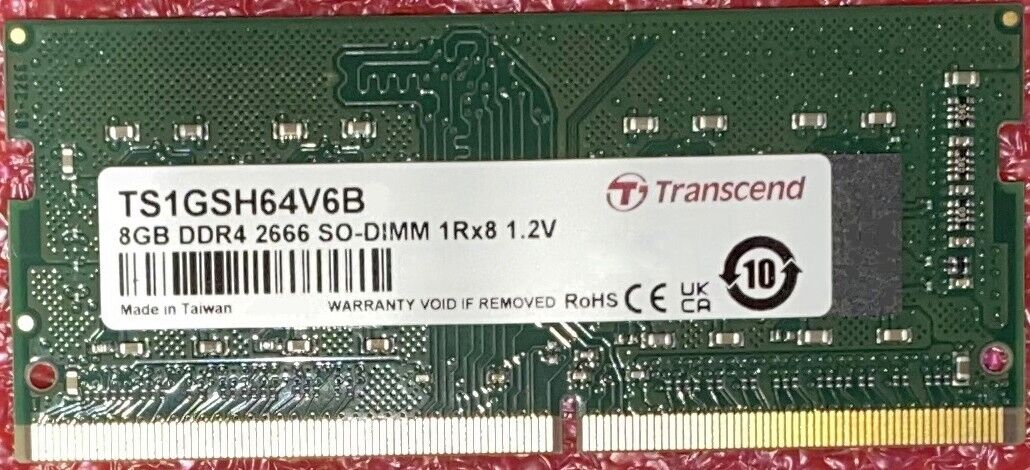 2 PCS - Transcend 8GB PC4-21300 1Rx8 2666MHz 260-Pin DDR4 SO-DIMM Laptop Memory