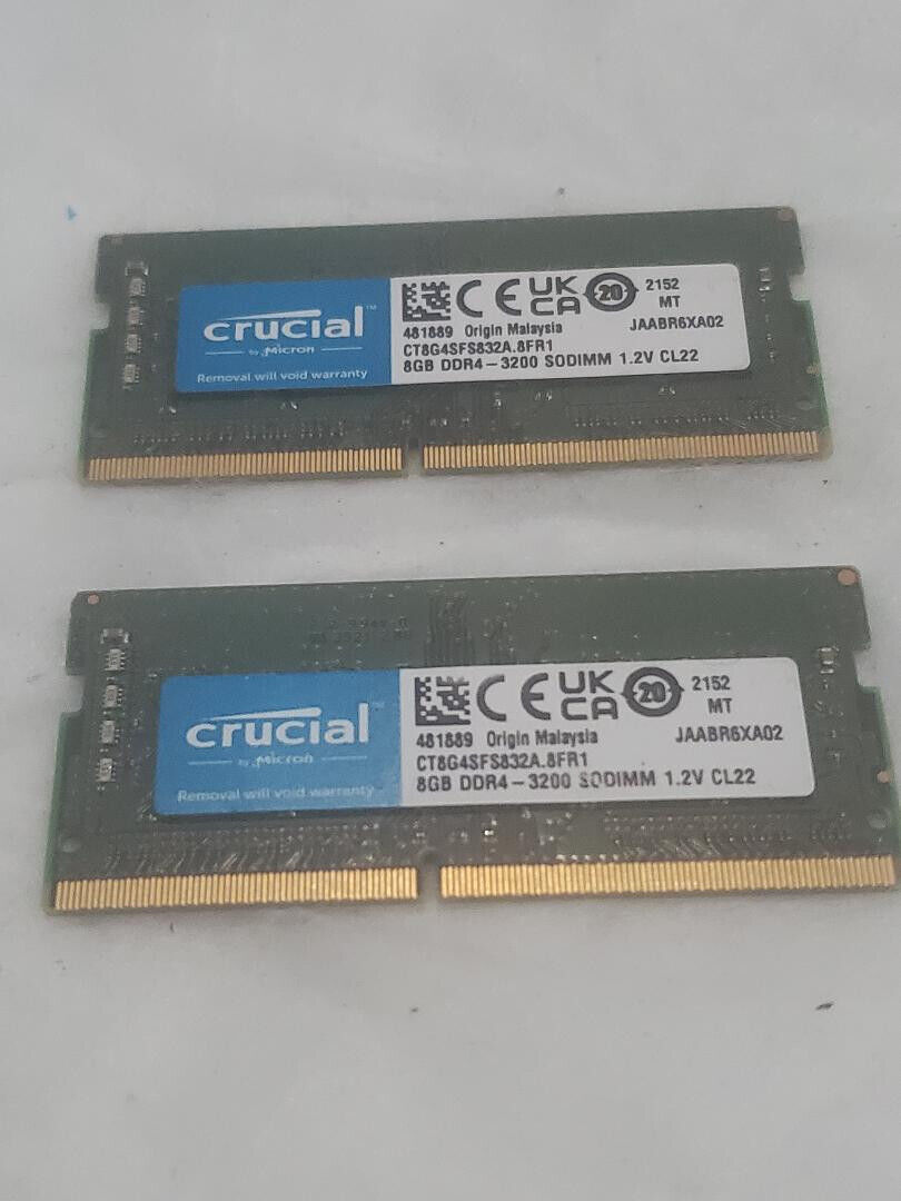 Crucial 8GB DDR4-3200 SODIMM Laptop Memory (Quantity of 2)