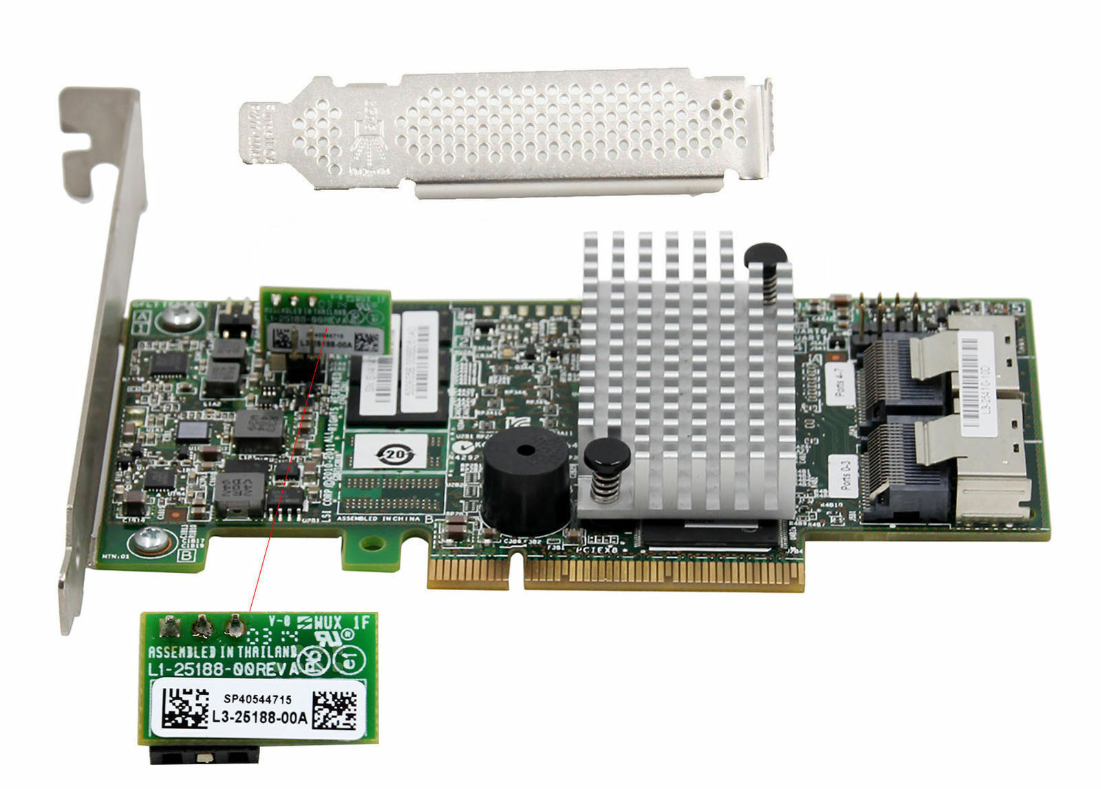 LSI 9267-8i PCI-E  8 Port 512MB 6Gbps SATA/SAS Support RAID 5 6 + L3-25188-00A