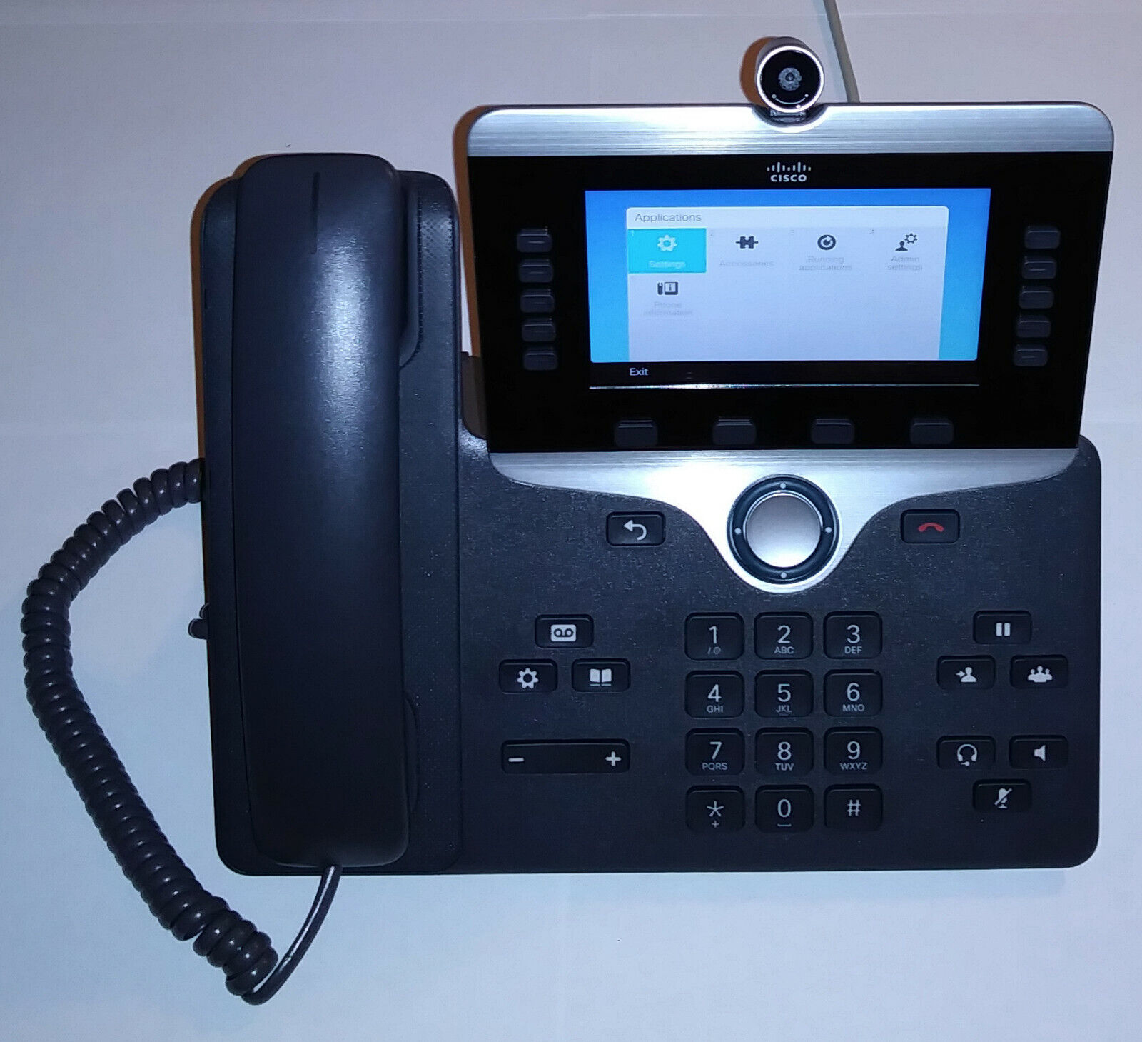 Cisco CP-8865-K9 Unified IP Endpoint VoIP Video Phone w Camera Stand & Headset