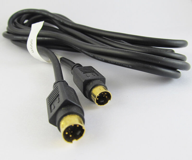 4pcs 10ft S-Video Cable Mini Din 4 Pin Male to Male Dual Male For DVD HDTV Gold