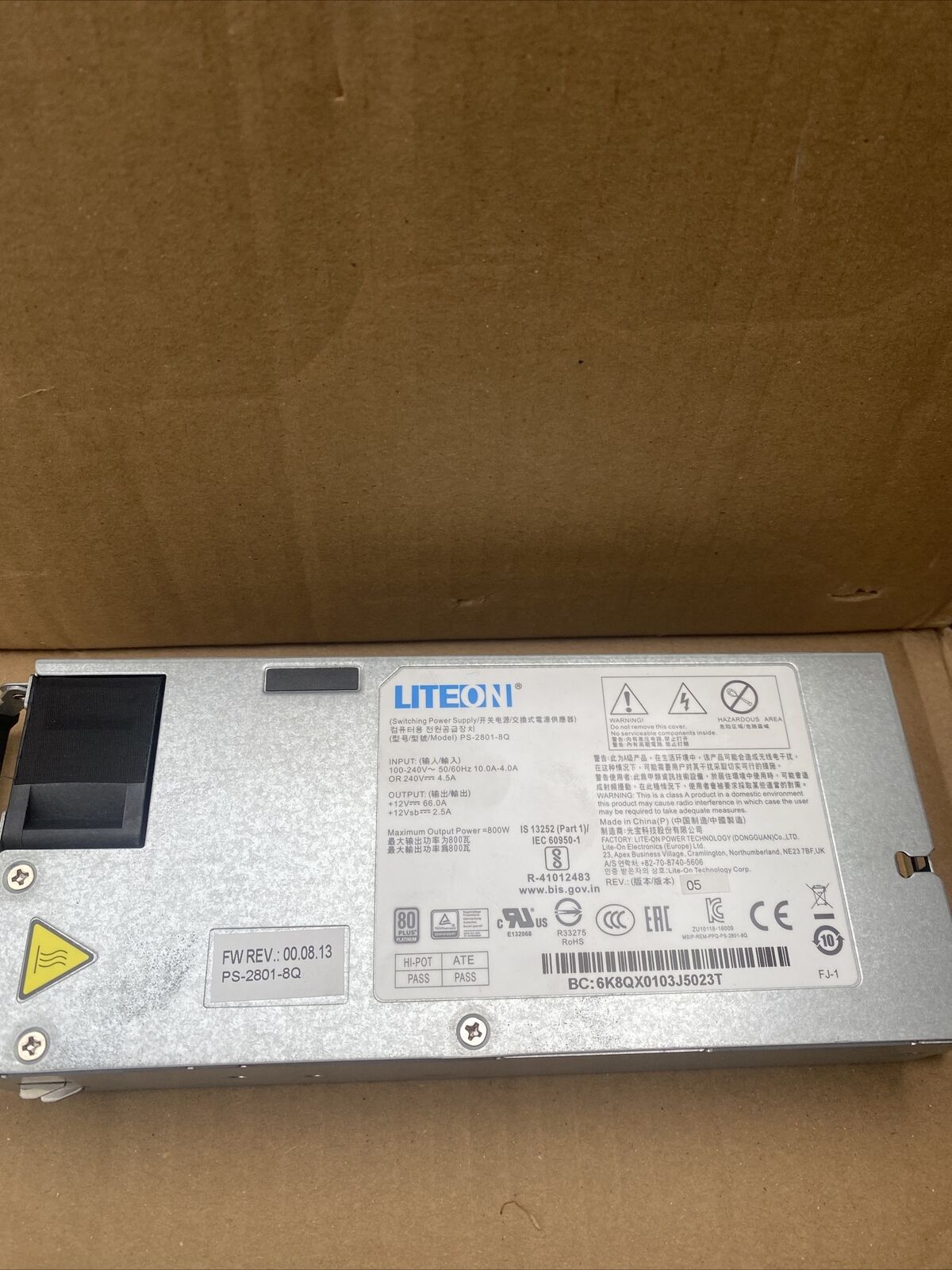 LiteOn Switching Power Supply 800W PS-2801-8Q  NICE