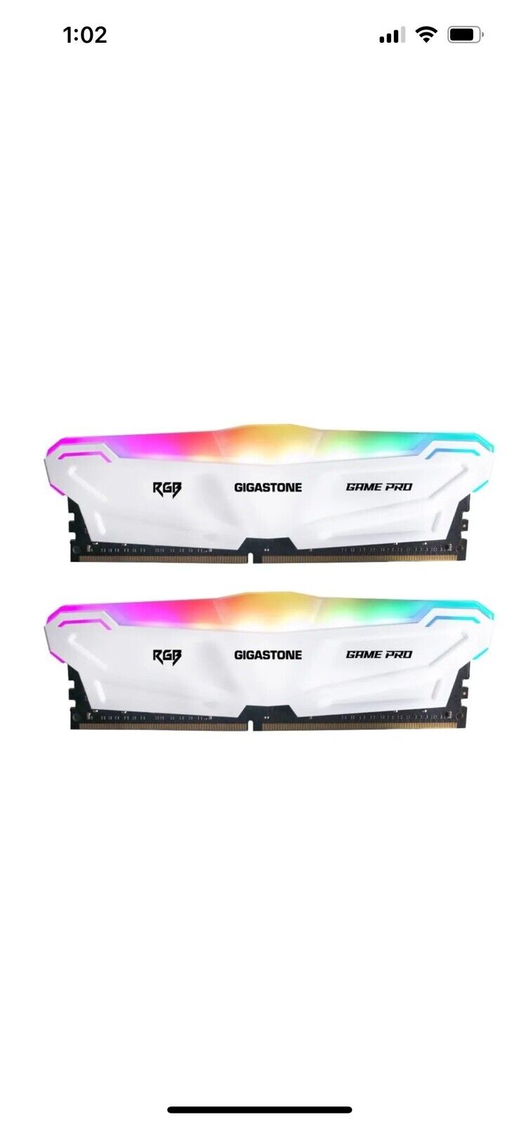DDR4 RAM Gigastone White RGB Game PRO Desktop RAM 32GB (2x16GB)DDR4-3200MHz PC4