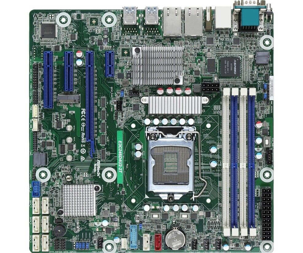 ASRock Rack E3C246D4U2-2T C246 Motherboard M-ATX LGA1151 Dual 10GbE 8xSATA DDR4