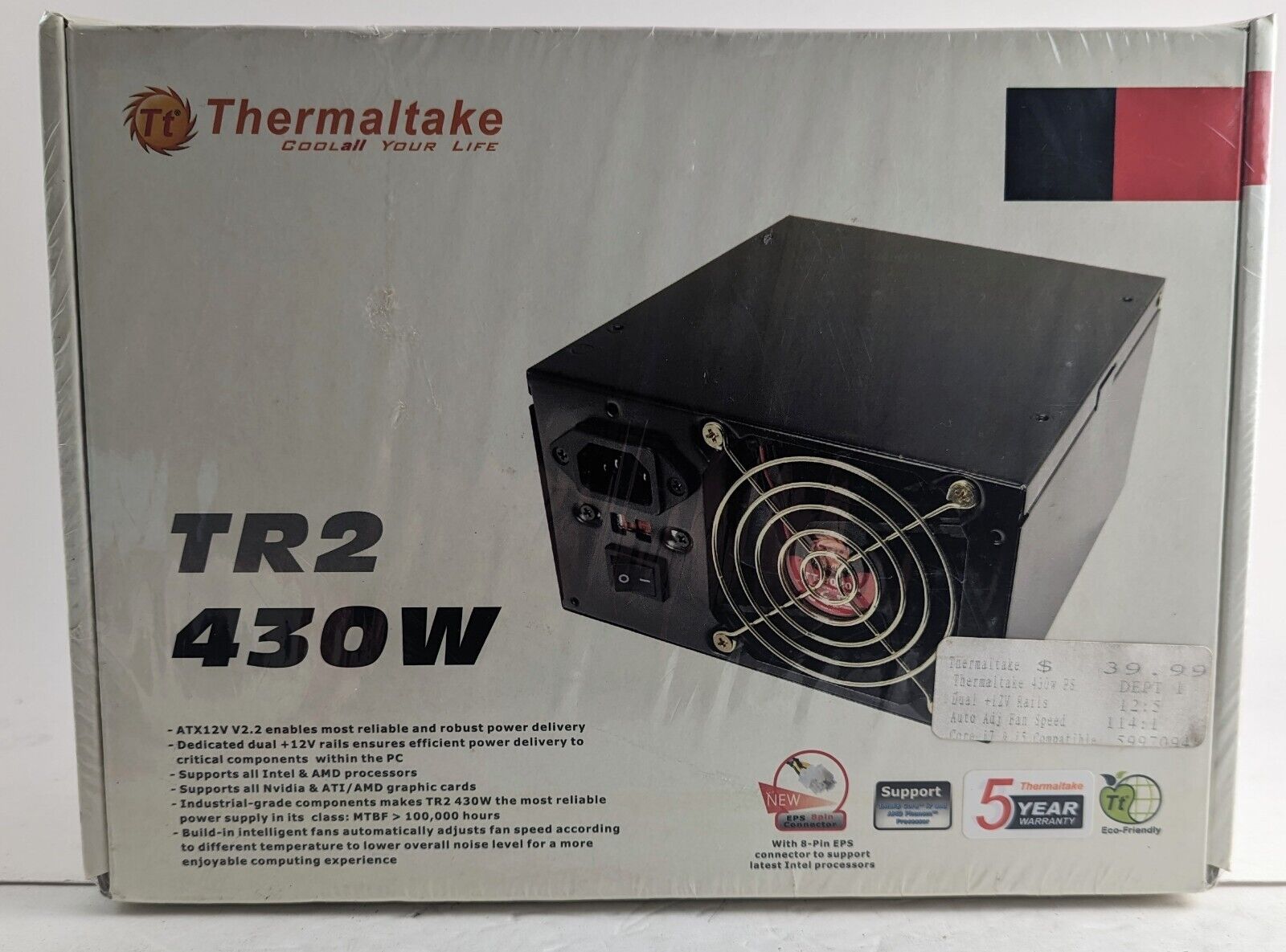Thermaltake TR2 430W ATX Desktop PC Power SATA NEW Factory Sealed