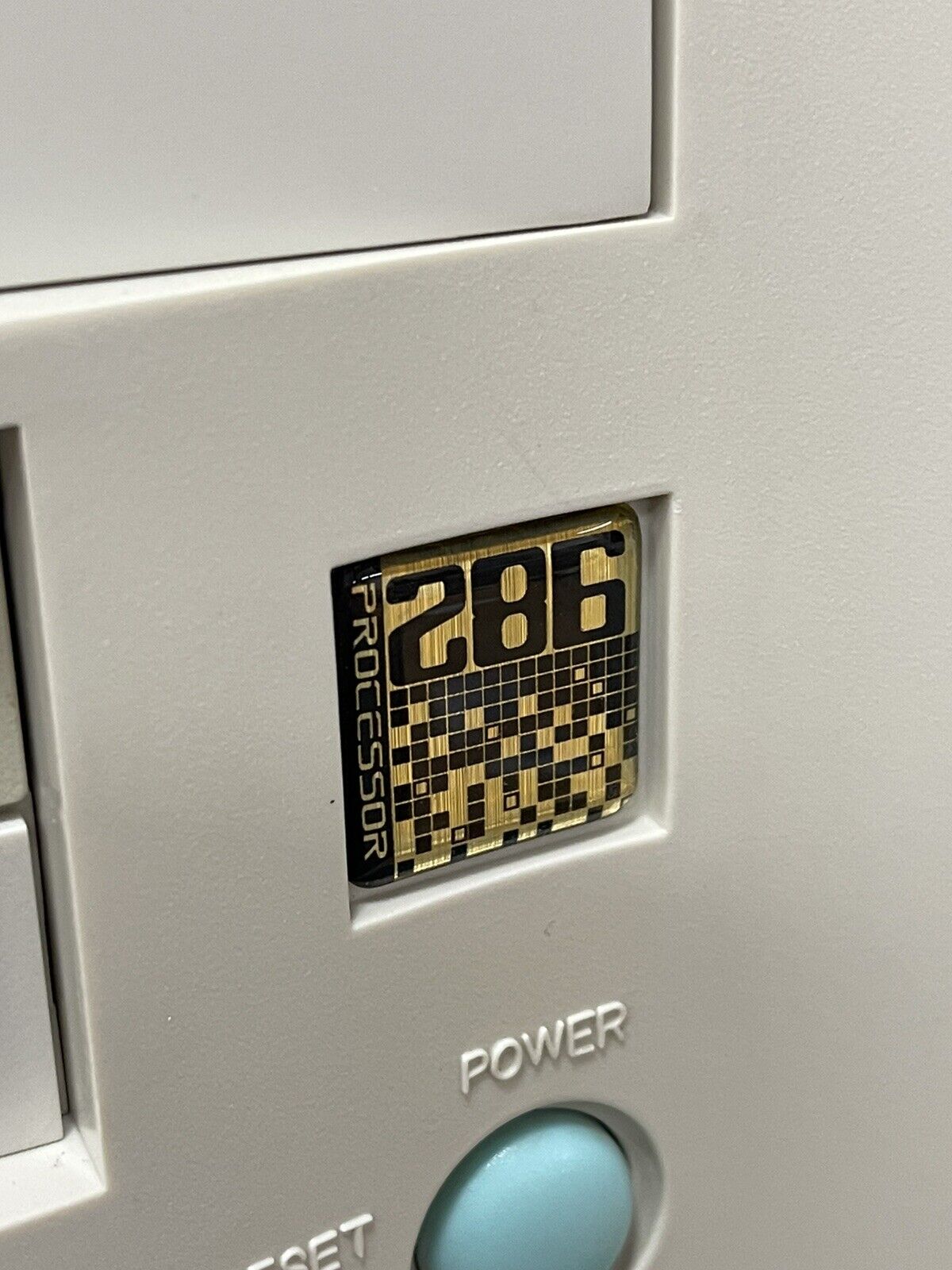 Custom Vintage 286 Processor Gold Computer Case Badge DOMED Sticker PC 286 Digi