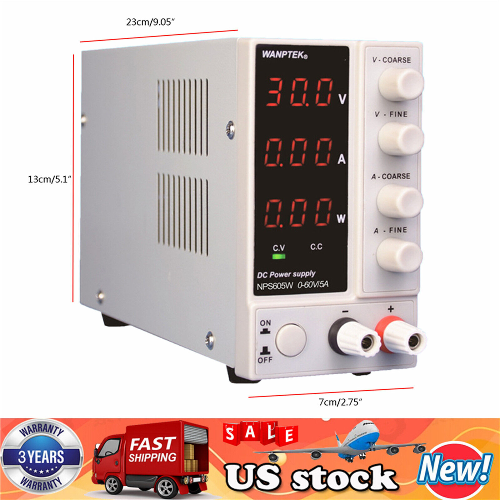 DC Power Supply Lab Digital 0-60V 0-5A Regulated Power Supply Equipment 110V