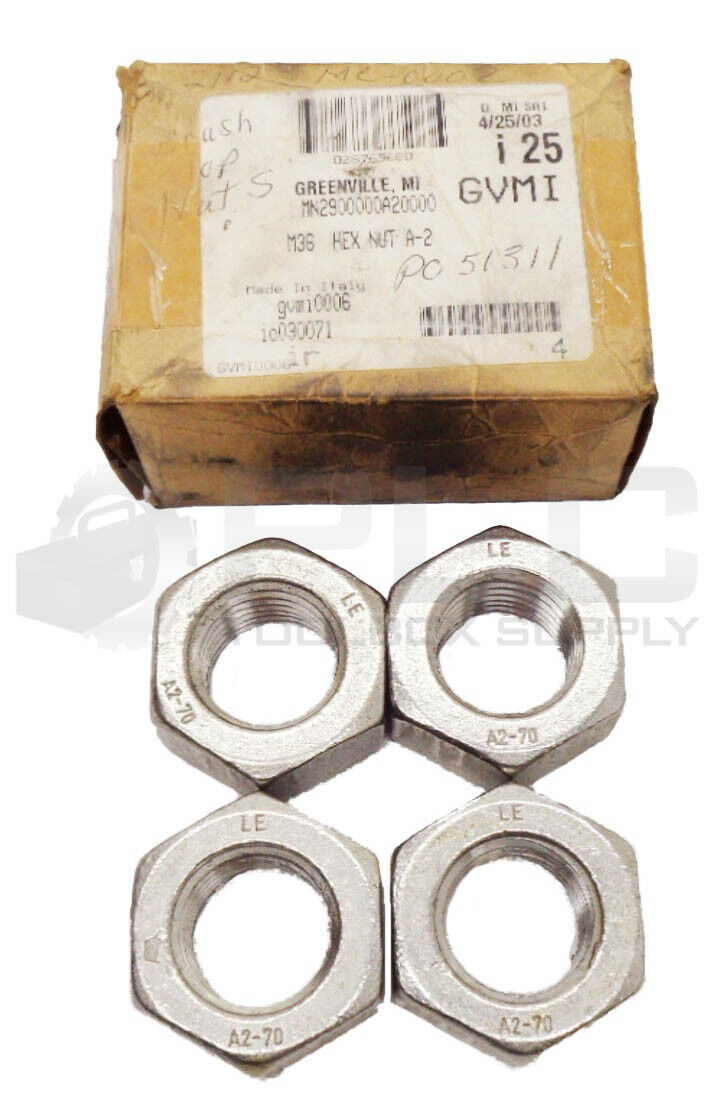BOX OF 4 NEW MN2900000A20000 M36 HEX NUTS A-2 A2 A2-70