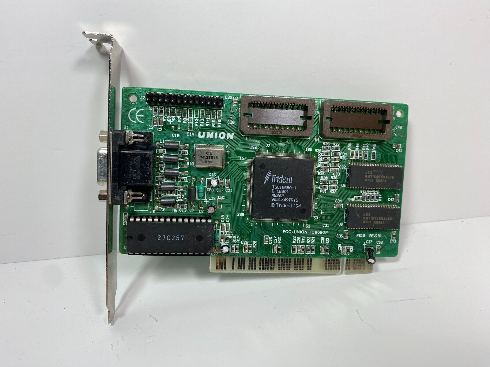 1994 TRIDENT TGUI 9680 1MB PCI VGA DOS RETRO GAMING VIDEO CARD TESTED