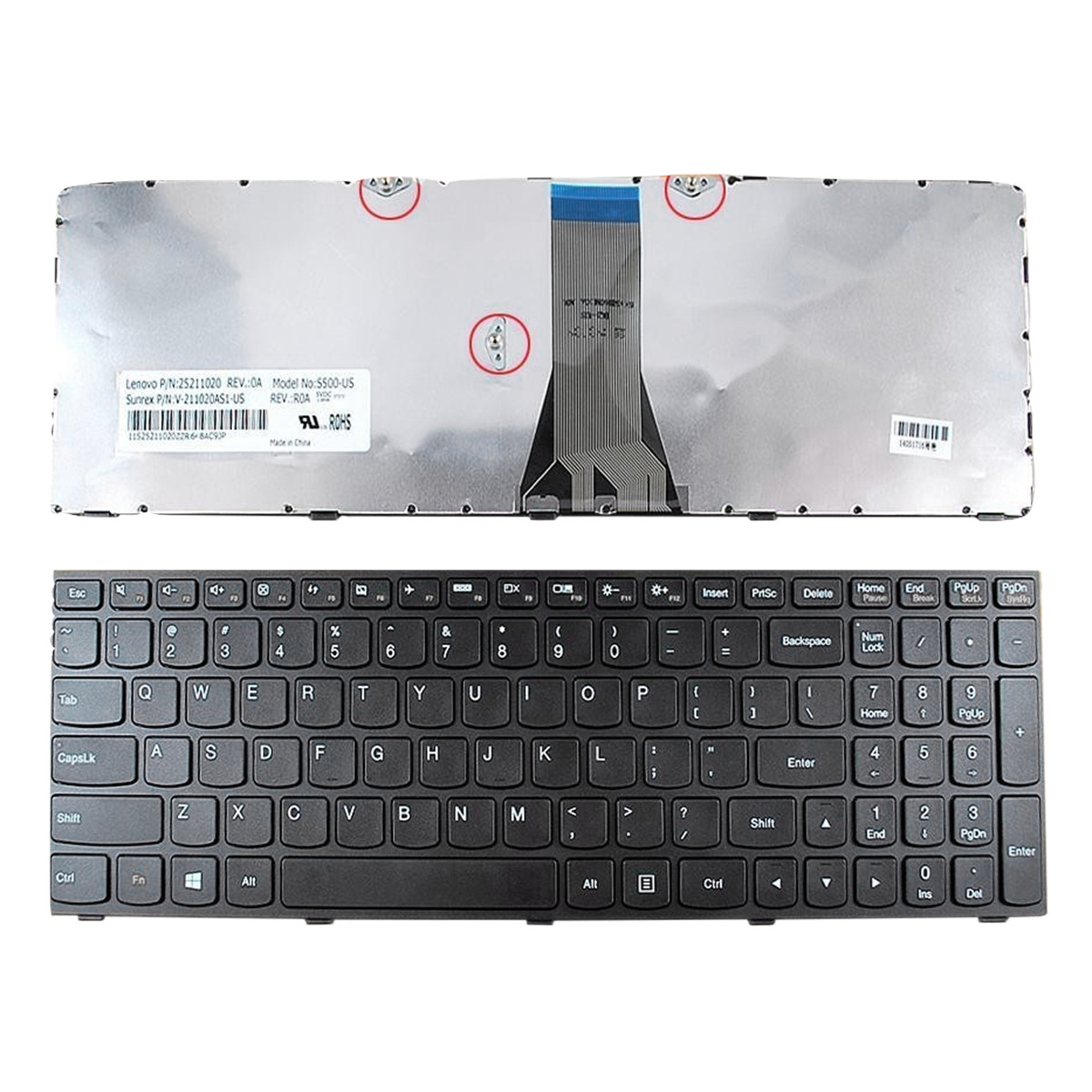 0New Keyboard for LENOVO G50-70 BLACK FRAME BLACK(Win8,US)(25211020 V211020AS1)