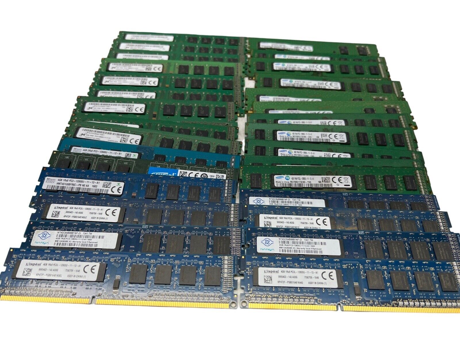 Lot of 30 4GB MIXED PC3-12800U DDR3-1600 Desktop Memory