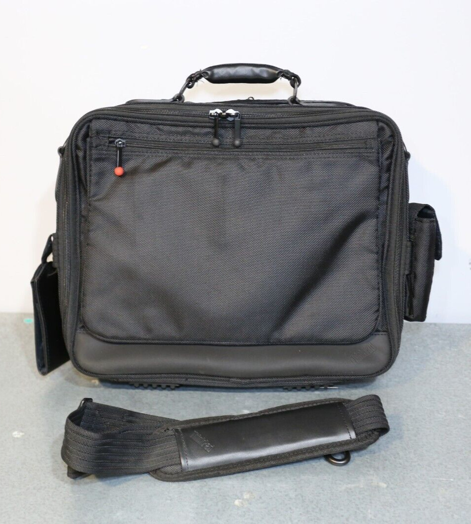 Vintage Lenovo Thinkpad IBM Laptop Messenger Bag Case Black Nylon Carrying Case