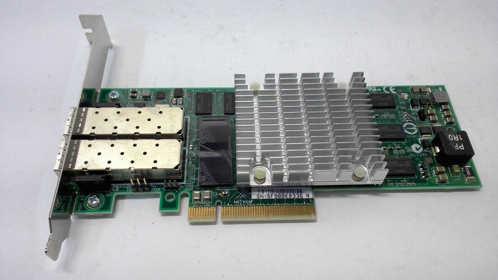 NETXEN NX3-20G DUAL Port 10GBase-SR PCI-E x8 NIC Card - High profile bracket