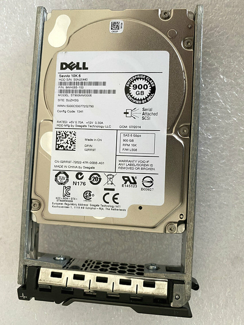 Dell 2RR9T 02RR9T 900GB 10K 6Gb/s 64MB Cache 2.5
