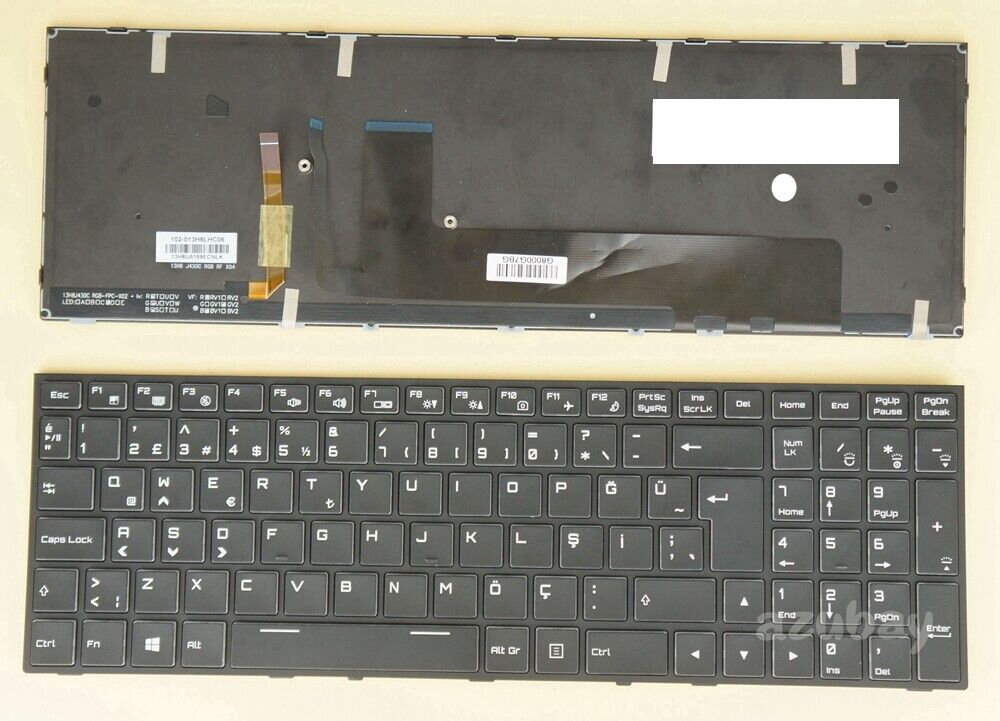 Keyboard for Clevo XMG P507 P707 Medion eraser X7847 RGB Backlit