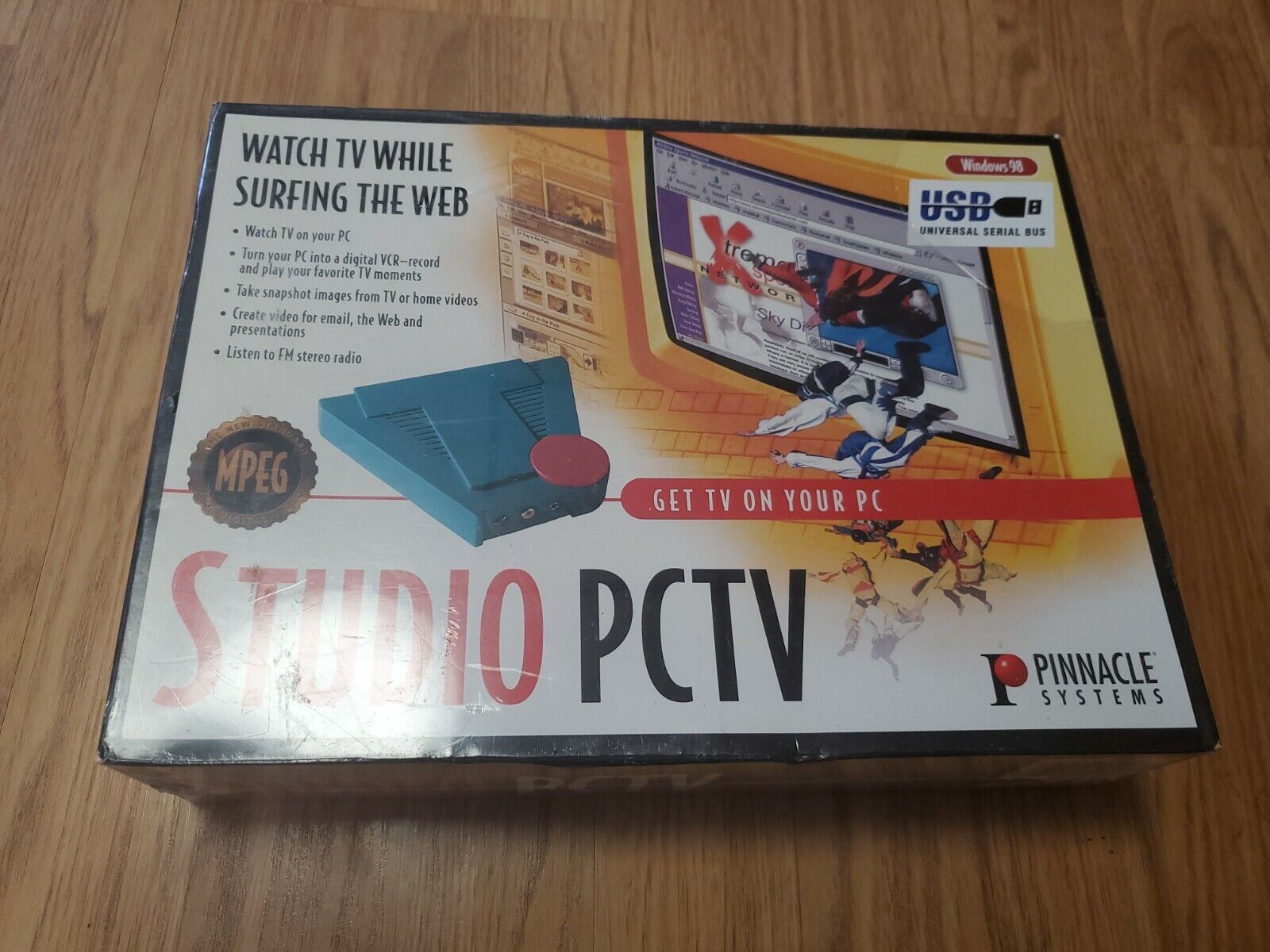 Vtg 90s Pinnacle Studio Pctv, USB Converter New/Sealed Windows 98. Get TV on PC