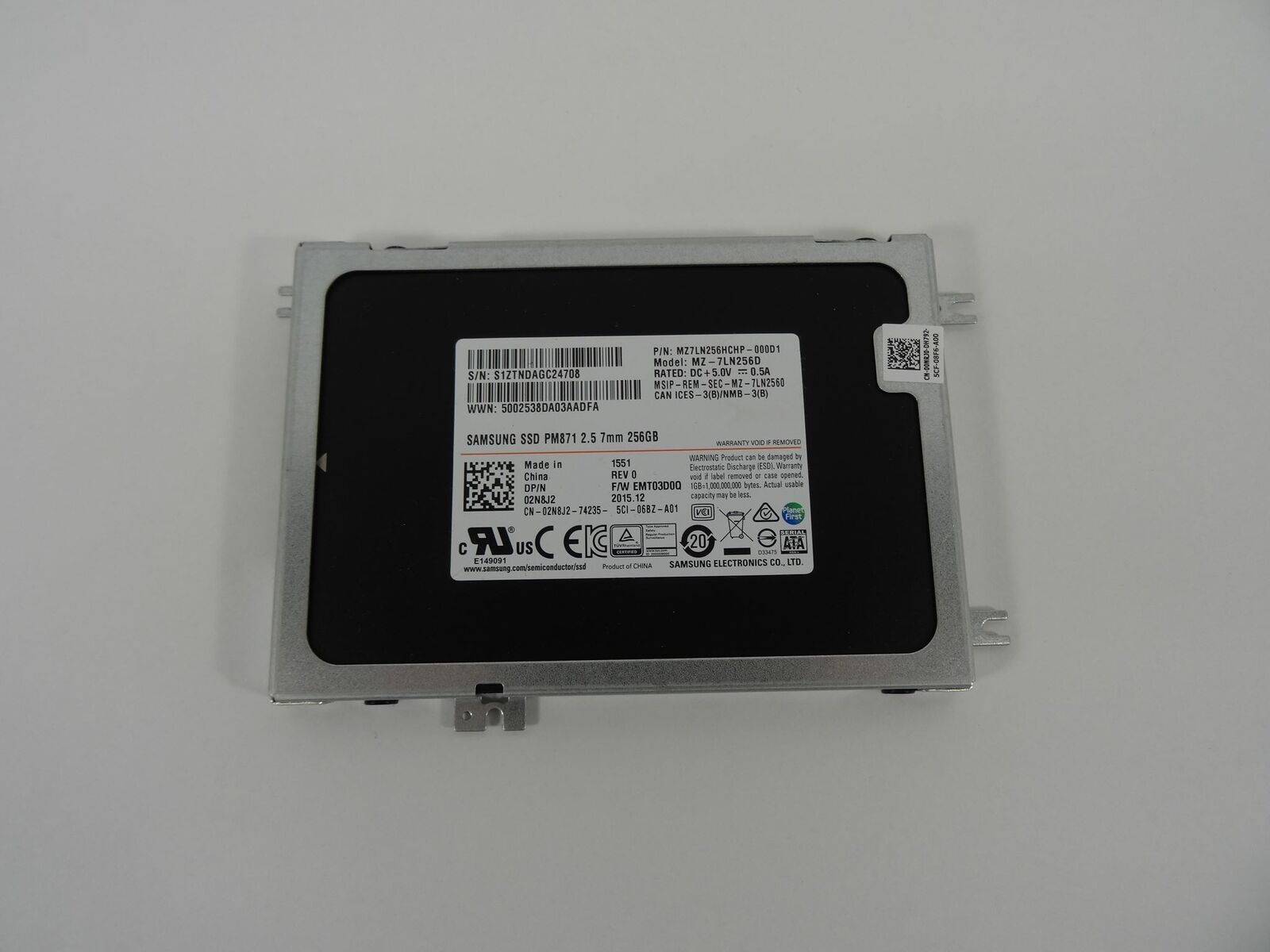 SAMSUNG SSD PM871 7MM 256GB SSD 02N8J2