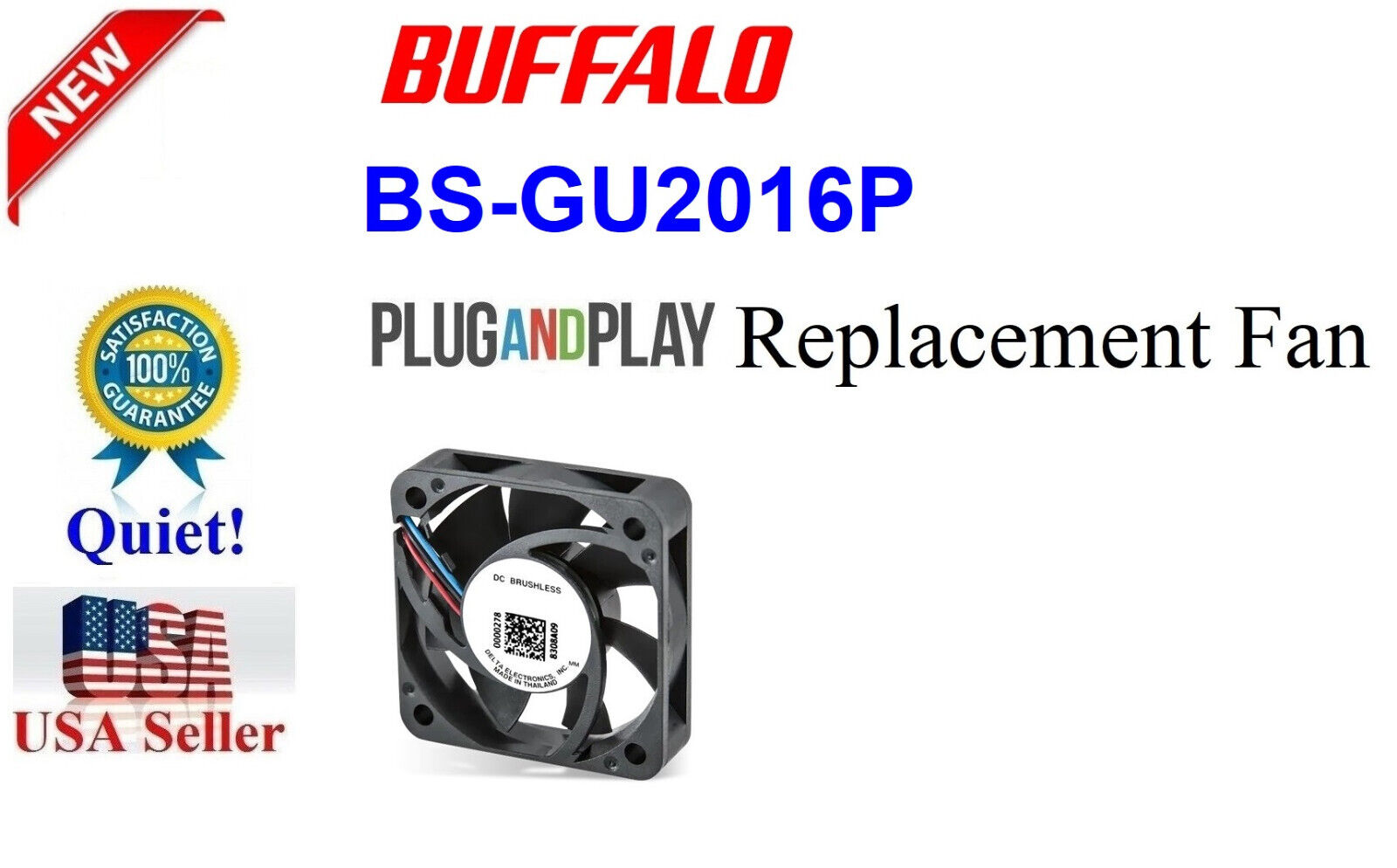 1x*Quiet* Replacement Fan for BS-GU2016P Buffalo Gigabit PoE Switch 