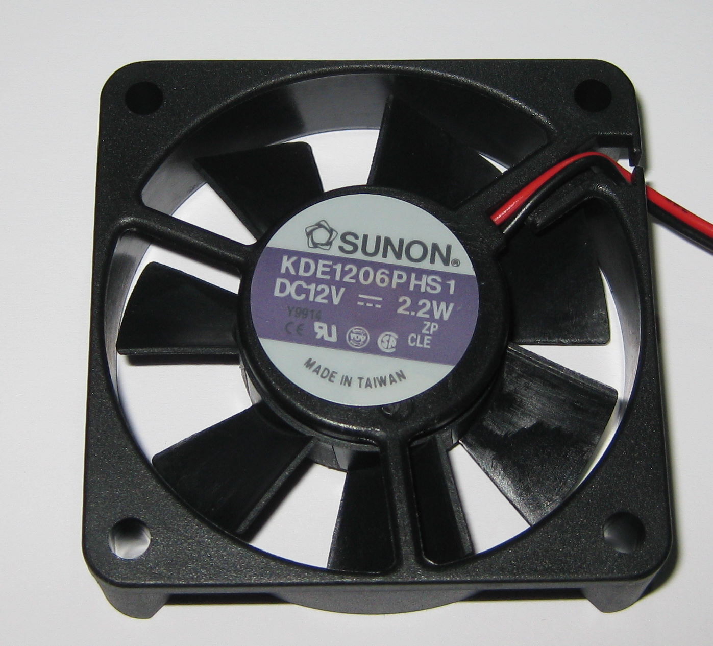 Sunon 60 mm High Speed Cooling KDE Fan - 12 V - 18 CFM - 31 dB - KDE1206 - 12VDC