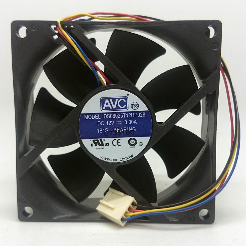 AVC DS08025T12HP028 DC12V 0.30A 8025 8CM 80MM 80X80X25MM 4pin Cooling Fan