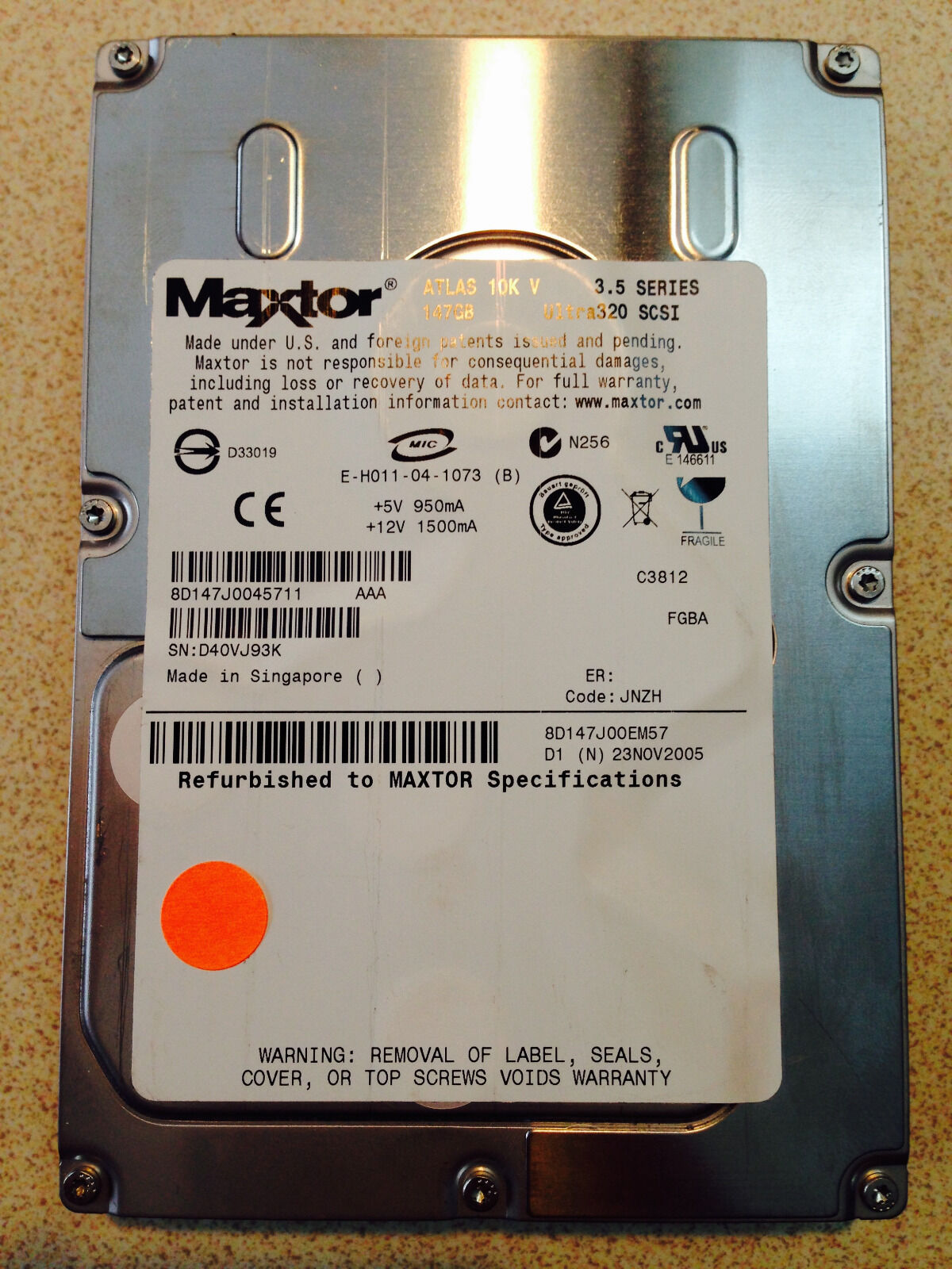 Maxtor Atlas 147 GB,Internal,10000 RPM,3.5\