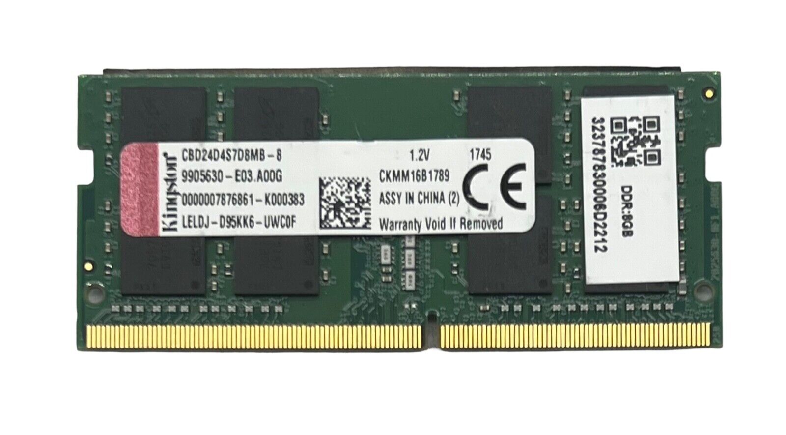 Kingston 8GB (1x8GB) PC4-19200 DDR4-2400 Laptop Memory SDRAM CBD24D4S7D8MB-8