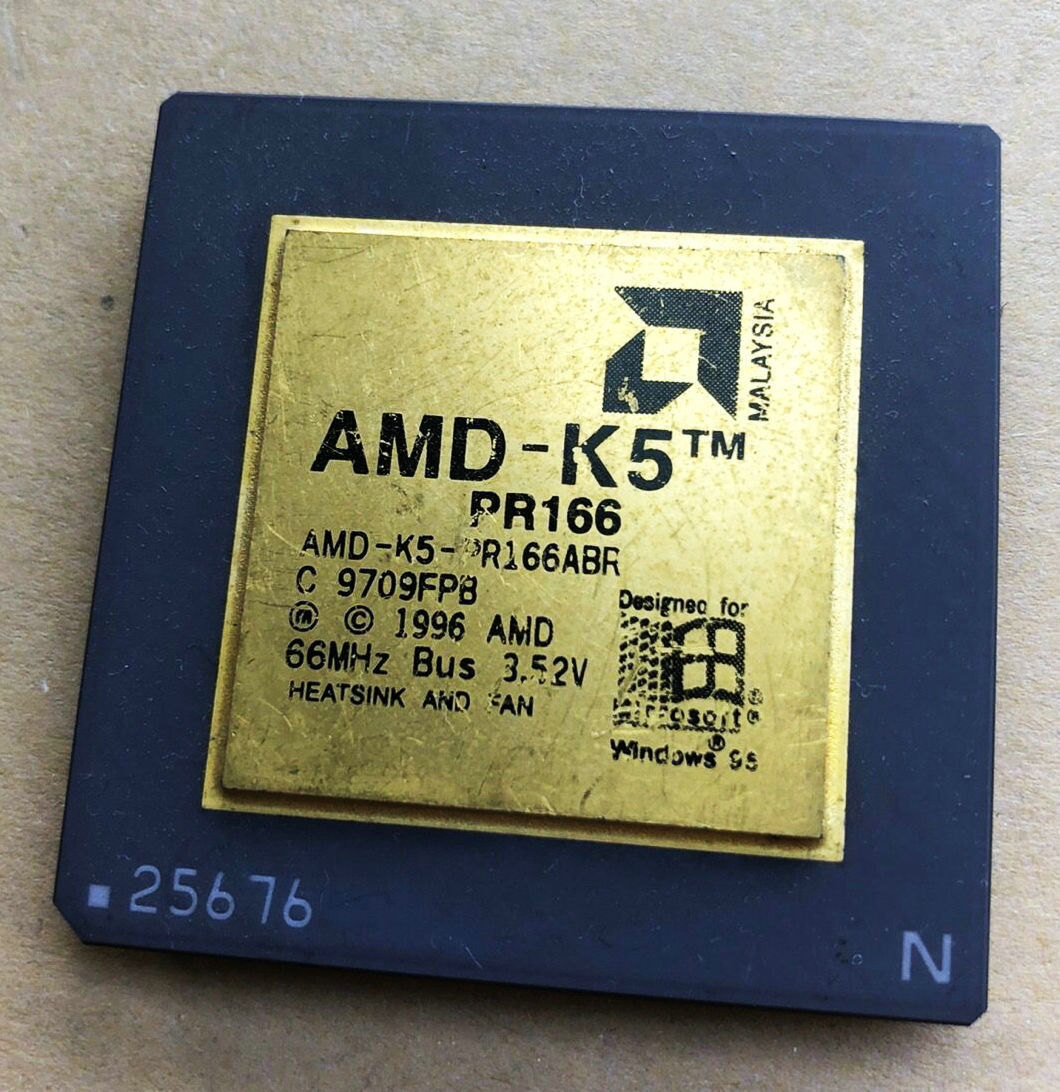 AMD-K5 PR166ABR Antique Gold Plated CPU Collection