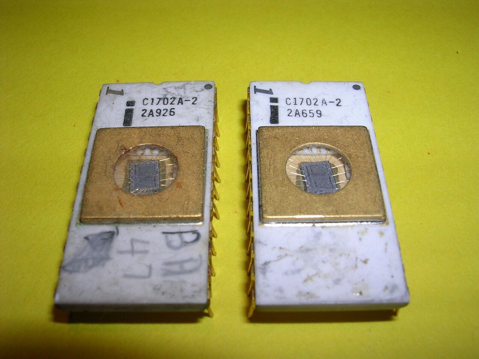 Two (2) Intel C1702A-2 (C1702A, 1702A) EPROM Chips