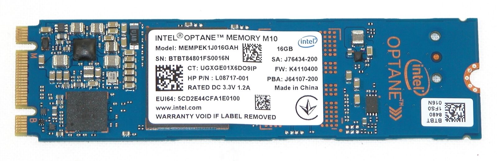 HP L08717-001 Intel MEMPEK1J016GAH 16GB Optane Memory M10 NVMe PCIe M.2 2280