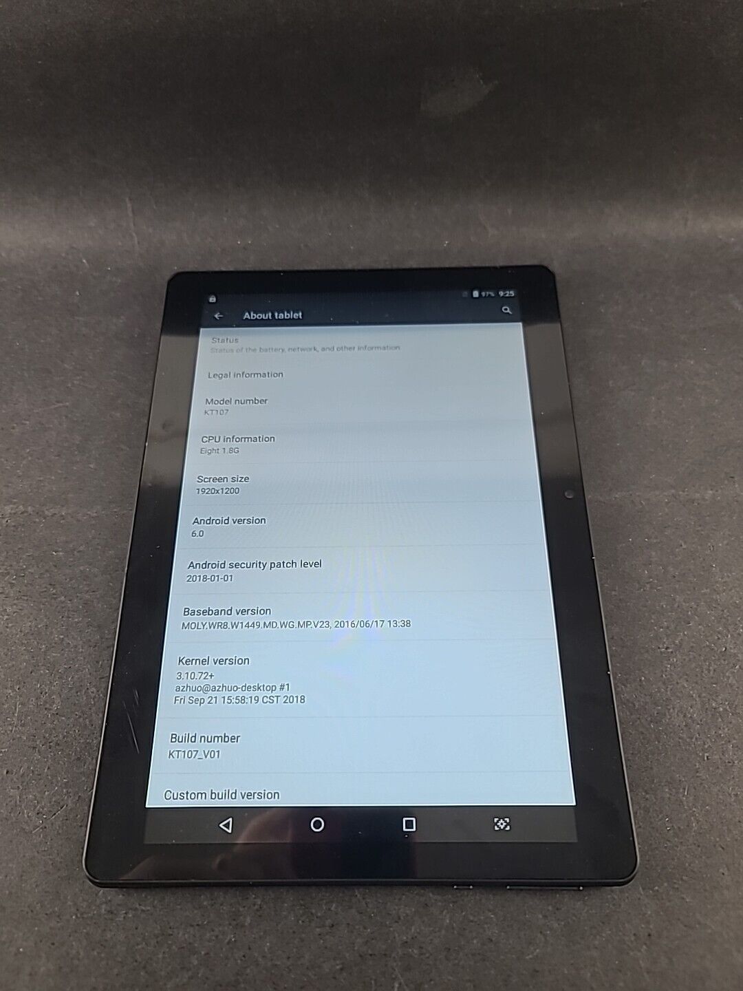 KT107  Android  Tablet  Version 6.0