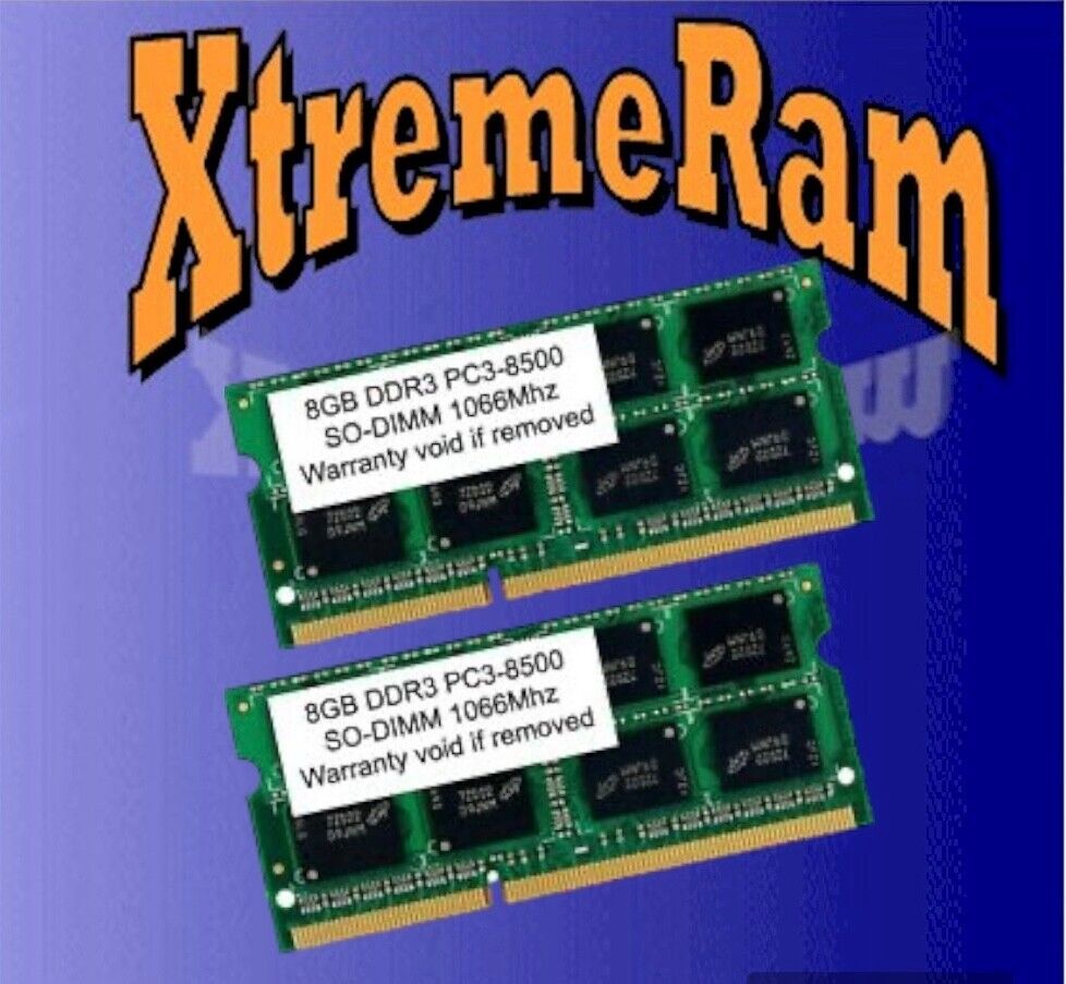 XtremeRam 16GB (2x 8GB) Kit DDR3 PC3-8500 1066MHz Laptop SODIMM MEMORY RAM Apple