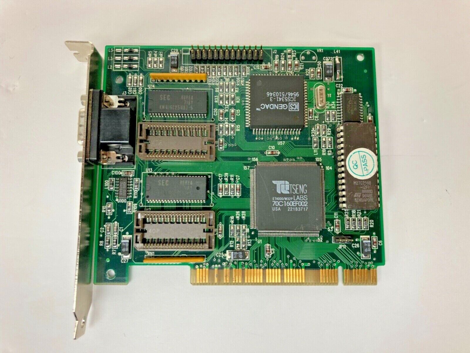 Vtg RaRe Tseng Labs ET4000/W32P PCI 2 THE MAX VGA Graphics Card TESTED