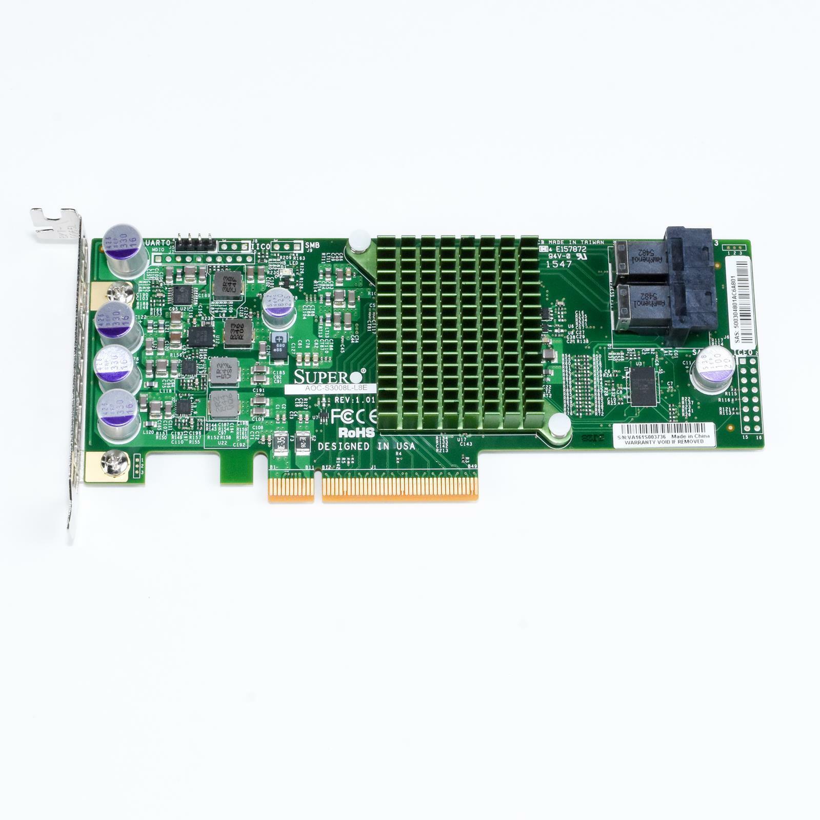 Supermicro AOC-S3008L-L8E SAS3 12Gbps 8-Port Internal PCI-e 3.0 HBA Controller