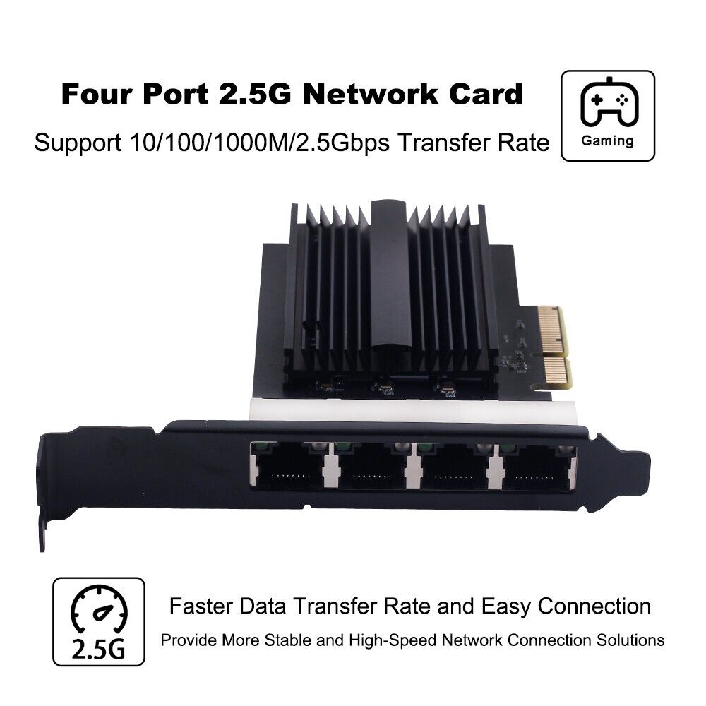 RJ45 Four Ports 2.5G Network Card Intel I226 Gigabit Ethernet PCI-E WiFi Adapter