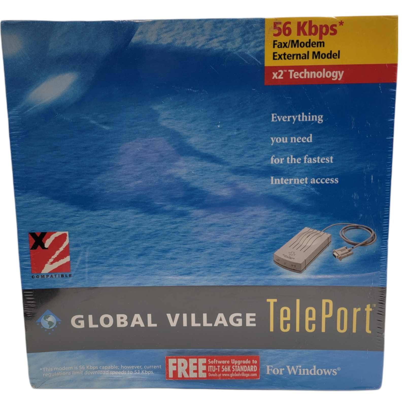 NEW Global Village TelePort 56 Kbps Fax/Modem Internal Model For Windows