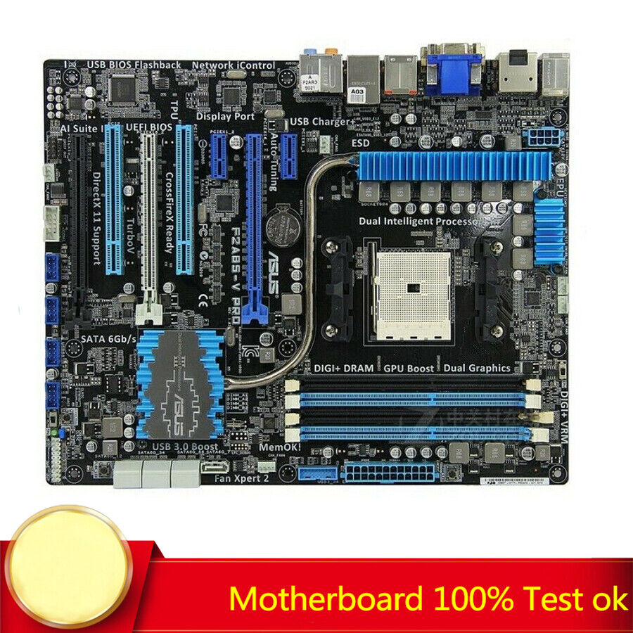 Tested FOR Asus F2A85-V PRO DDR3 Solid State ATX Deluxe A85 FM2 Motherboard