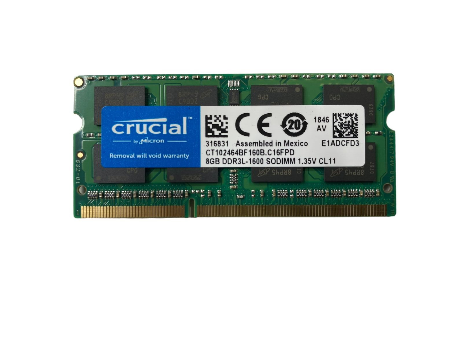 Crucial Micron | 8Gb DDR3L-1600 | Laptop RAM | Lot of 50