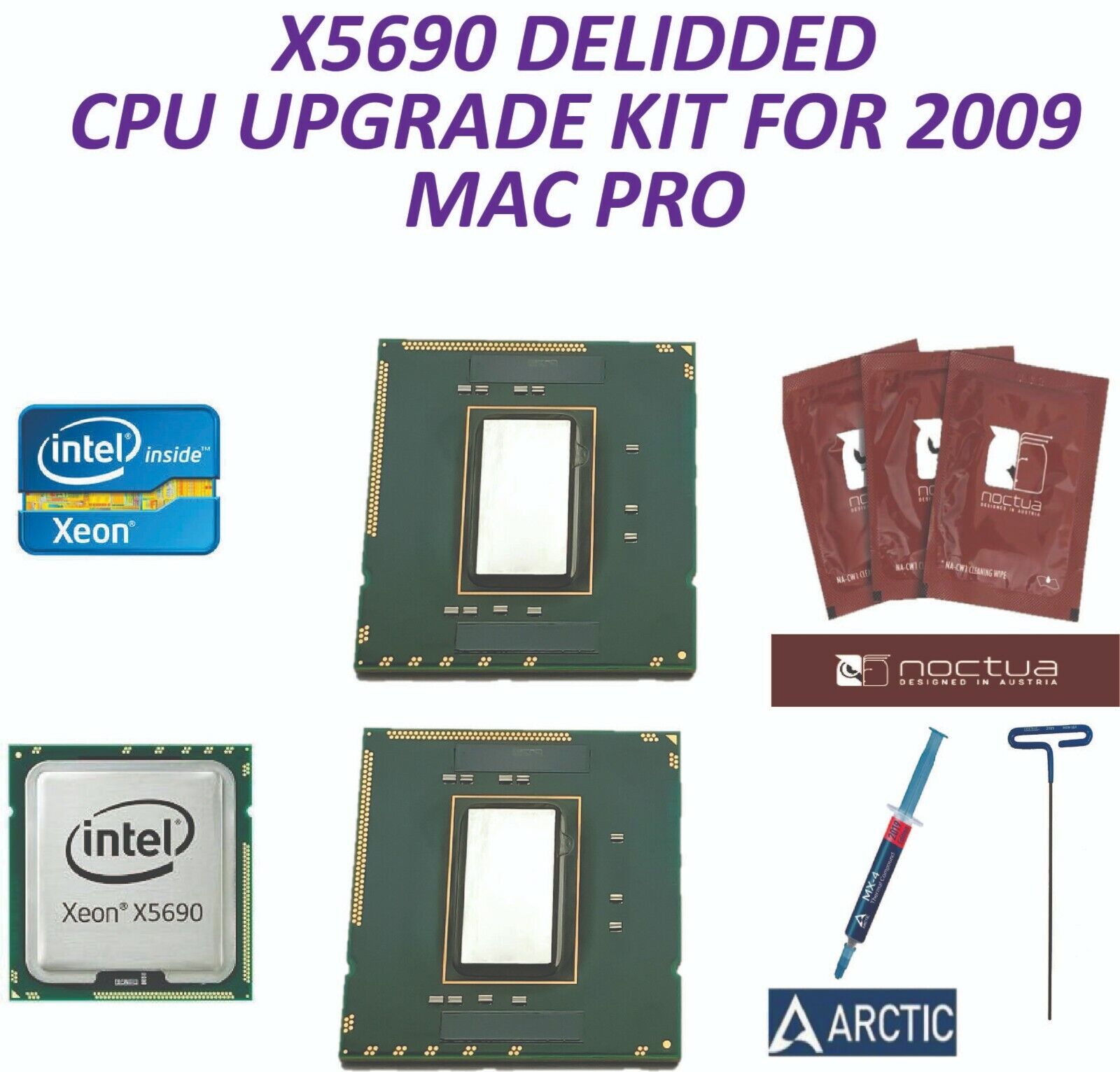 Mac Pro 2009 x5690 CPU Upgrade Kit | W/ IHS Removed - Delidded | 